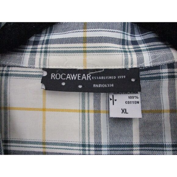 Rocawear Multicolor Casual Plaid Button Up Shirt Mens Size Extra Large - Picture 6 of 10